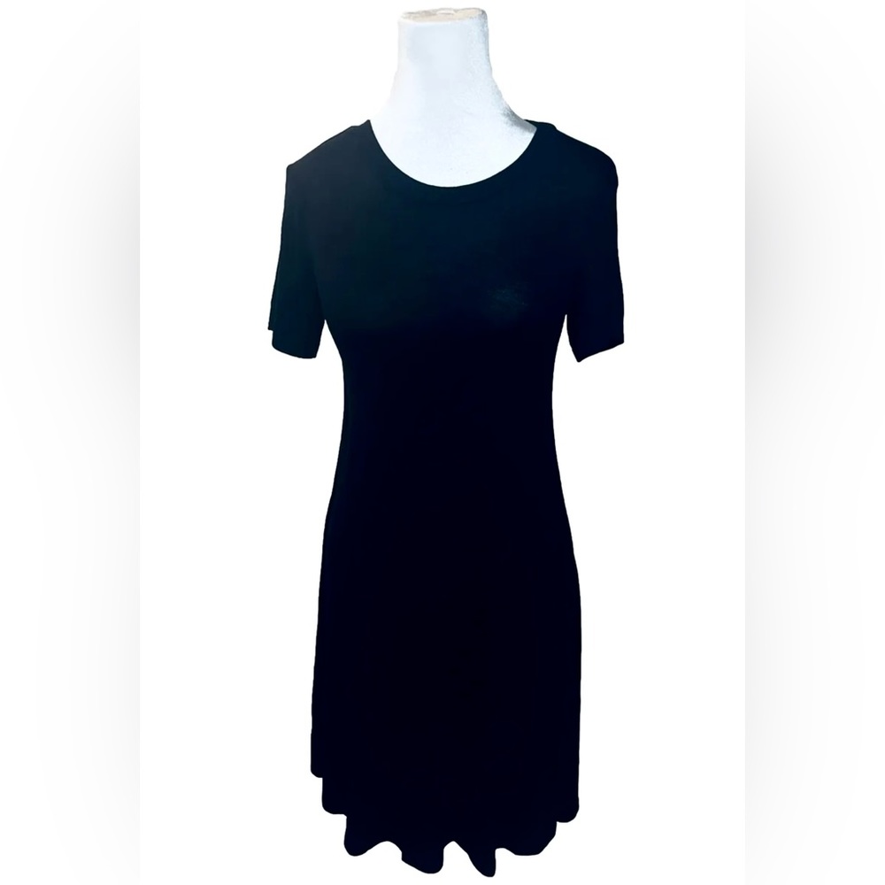 Molerani Women’s Black Knit Midi Dress Size XS Stretchy Loose Knee Length NWT